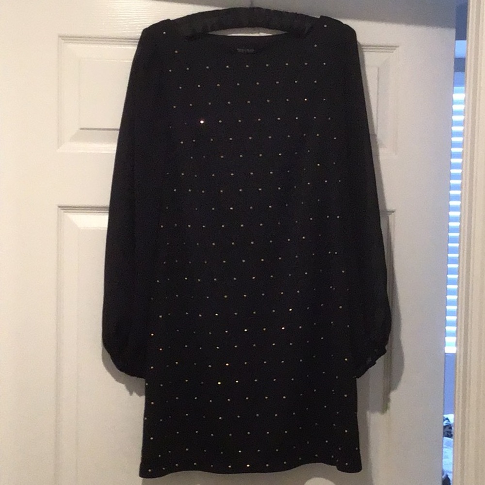 WHBM black gold dress size 4